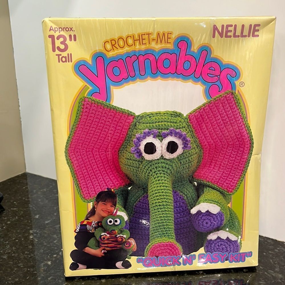 Crochet Me Yarnables Nellie Elephant 13” Doll Kit Crochet Fashion Doll P…